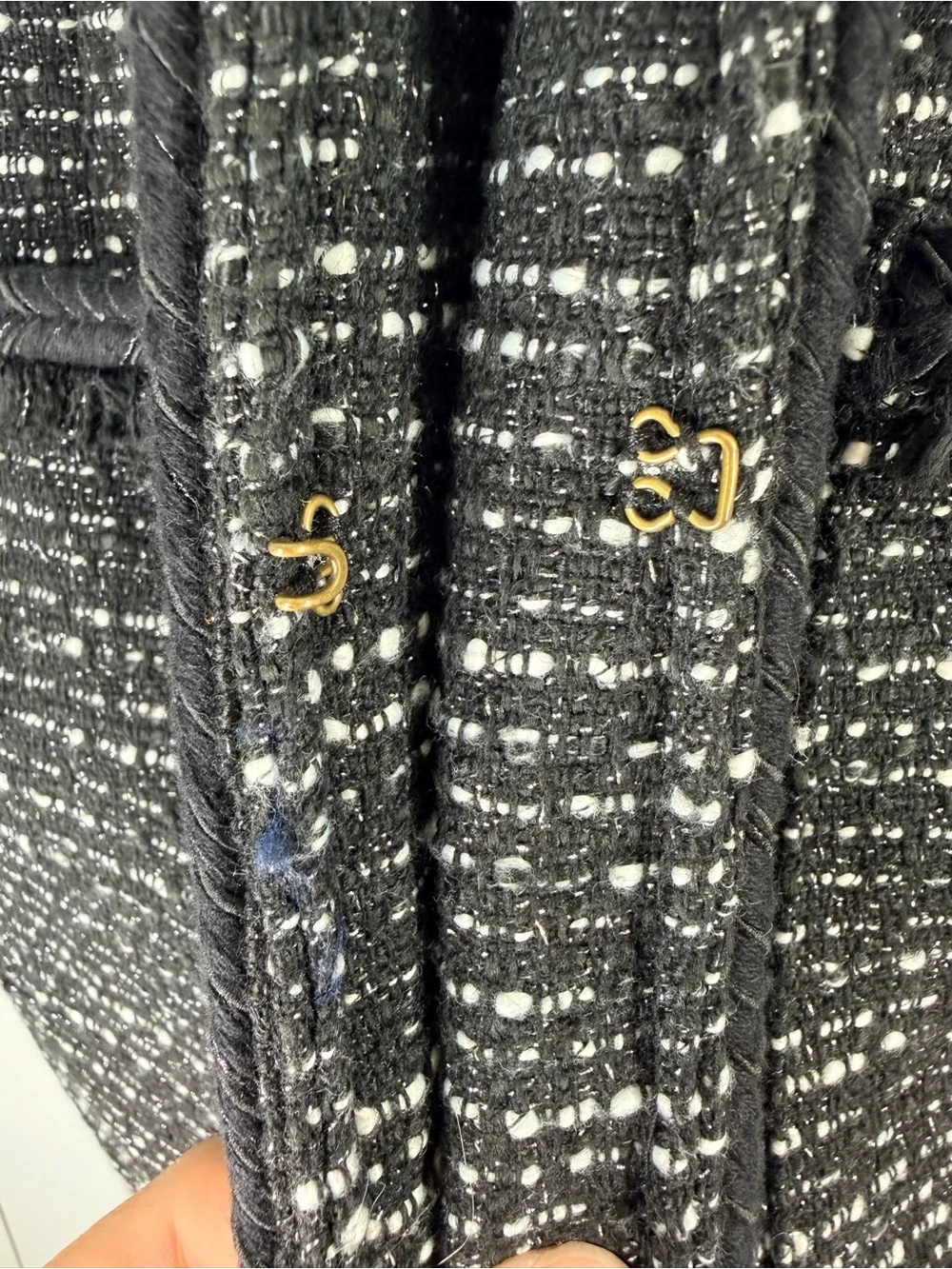 J. Crew Black & White Tweed Long Jacket | 16 - Picture 5 of 7